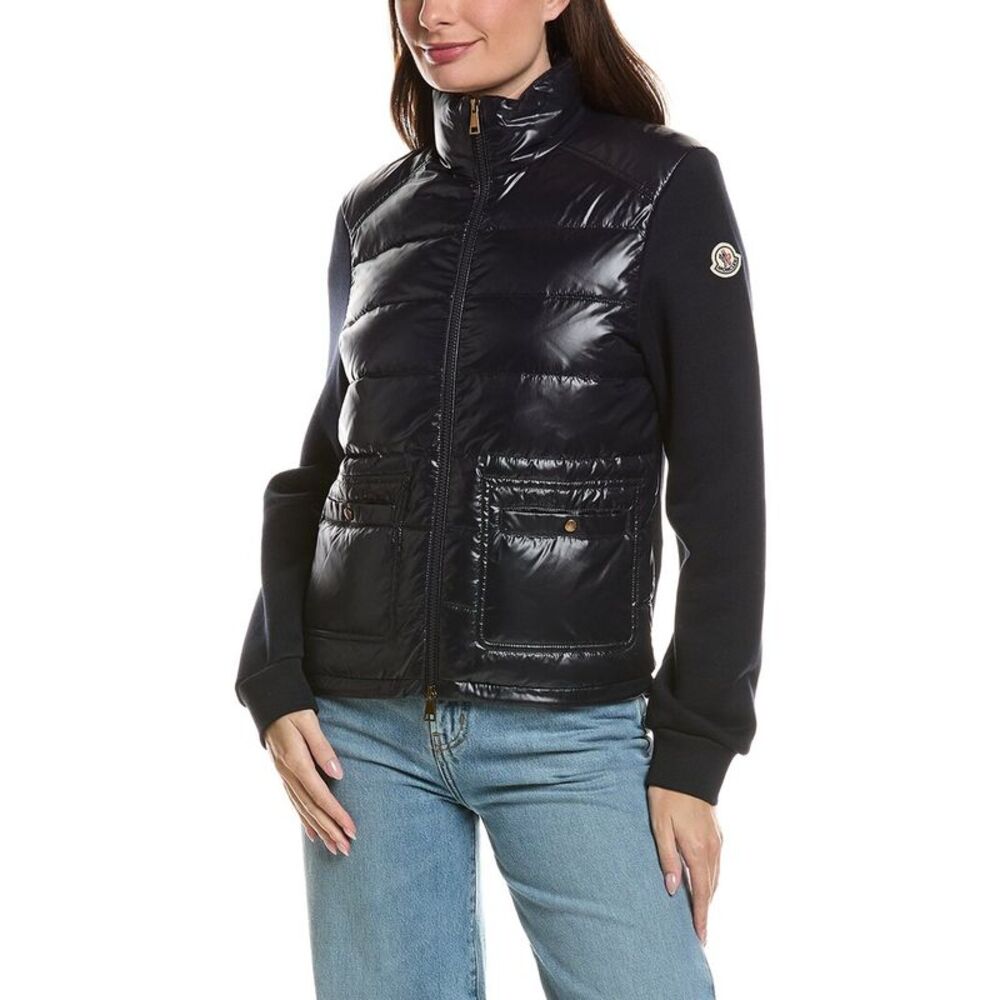 Moncler Womens Quilted Front Down Jacket, Blue